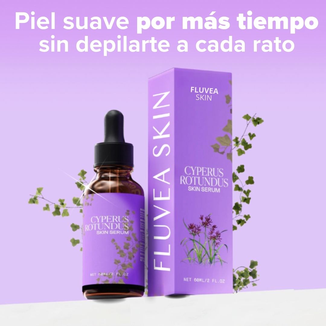 FluvéaSkin® - Vello más fino y menos visible con Raiz de Cyperus Rotundus